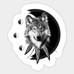 Wolf Moon Design Sticker